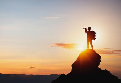 man stading on mountain